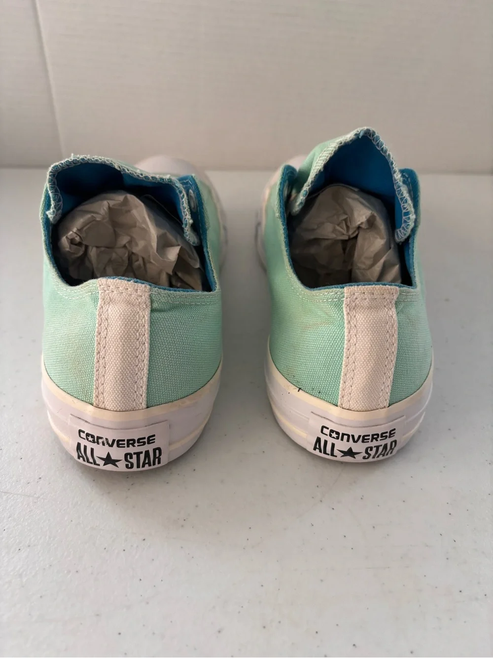 Converse Mint Green Slip-On Canvas Sneakers with White Soles - Picture 4 of 11
